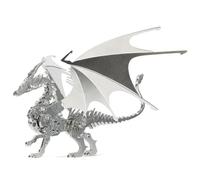 Kolotesame Modello di puzzle 3D in metallo del drago di fuoco per adulti kit di modellismo fai da te a forma di drago statuetta di creatura Wyvern per giocatori o decorazione da scrivania in metallo