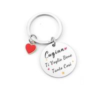 Kolovki Regalo Cugina Amica,Cugina Regali Personalizzati Portachiavi,Idea Regalo Compleanno Natale Festa Anniversario per Cugina Speciale Originale