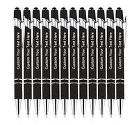 KOLOWKO Biro personalizzate con testo, fino a 1000 penne personalizzate all'ingrosso, scrivete il vostro nome, testo, messaggio 2 in 1 stilo per affari, laurea, anniversario