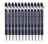 KOLOWKO Biro personalizzate con testo, fino a 1000 penne personalizzate all'ingrosso, scrivete il vostro nome, testo, messaggio 2 in 1 stilo per affari, laurea, anniversario