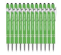 KOLOWKO Biro personalizzate con testo, fino a 1000 penne personalizzate all'ingrosso, scrivete il vostro nome, testo, messaggio 2 in 1 stilo per affari, laurea, anniversario