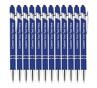 KOLOWKO Biro personalizzate con testo, fino a 1000 penne personalizzate all'ingrosso, scrivete il vostro nome, testo, messaggio 2 in 1 stilo per affari, laurea, anniversario