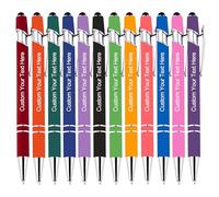 KOLOWKO Biro personalizzate con testo, fino a 1000 penne personalizzate all'ingrosso, scrivete il vostro nome, testo, messaggio 2 in 1 stilo per affari, laurea, anniversario