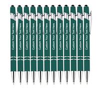 KOLOWKO Biro personalizzate con testo, fino a 1000 penne personalizzate all'ingrosso, scrivete il vostro nome, testo, messaggio 2 in 1 stilo per affari, laurea, anniversario