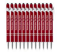 KOLOWKO Biro personalizzate con testo, fino a 1000 penne personalizzate all'ingrosso, scrivete il vostro nome, testo, messaggio 2 in 1 stilo per affari, laurea, anniversario