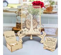 KOLOWKO Sostituzione del Libro degli Ospiti per Matrimoni in Legno Personalizzato, Scatola per Libro degli Ospiti in Legno, Libro degli Ospiti in Stile Rustico Unico, Adatto a Vari Eventi di Festa