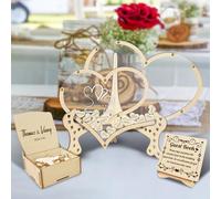 KOLOWKO Sostituzione del Libro degli Ospiti per Matrimoni in Legno Personalizzato, Scatola per Libro degli Ospiti in Legno, Libro degli Ospiti in Stile Rustico Unico, Adatto a Vari Eventi di Festa