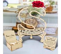 KOLOWKO Sostituzione del Libro degli Ospiti per Matrimoni in Legno Personalizzato, Scatola per Libro degli Ospiti in Legno, Libro degli Ospiti in Stile Rustico Unico, Adatto a Vari Eventi di Festa