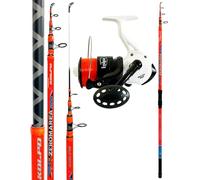 Kolpo combo pesca surfcasting con canna da pesca telescopica 4.20 mt 200 gr + mulinello e filo