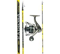 kolpo kit combo da pesca in mare lago con galleggiante bombarda o fondo con canna 4.20 mt 10/80 gr e mulinello