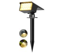 kolpop 1 Pcs/77 LED Faretti Solari LED da Esterno, 3 Modalità IP65 Impermeabile Lampade Solari da Giardino, 800lm 3000K Faretto Solare per Cortile, Patio, Vialetto, Alberi, Piscina (Bianca Calda)