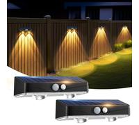 kolpop 2 Pezzi Luci Solari per Esterni, Luce Solare Impermeabili per Esterne, Gradini, Recinzioni, Cortili, Patio, Grondaia