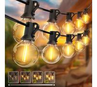 kolpop Catena Luminosa Esterno, [2 Pacchi] 23.1M/76FT Timer/Diminuzione Luci da Esterno Giardino G40 con 30+3 Lampadine di Ricambio, 2700K Luci da Esterno per Casa Giardino Festa Matrimonio Caffè