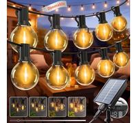 kolpop Catena Luminosa Esterno Solare 10M/33FT Luci Solari da Giardino, Dimmable Lucine Esterno Energia Solare con 8 Modalità, Impermeabile Illuminazione per Balcone Feste Patio-2 Pezzi
