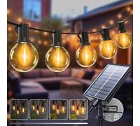 kolpop Catena Luminosa Esterno Solare 20+1 LED G40 Luci Solari da Giardino, Dimmable 15M/50FT Lucine Esterno Energia Solare con 8 Modalità, Impermeabile Illuminazione per Balcone Feste Patio