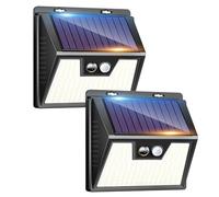 kolpop Luce Solare LED Esterno【2 Pezzi / 3 Modos】 Faretti Solari a Led da Esterno con Sensore di Movimento, Luci Solari Esterno IP65 Impermeabile Lampada Solare da Esterno per Giardino Garage Patio