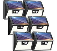 kolpop Luce Solare LED Esterno【6 Pezzi / 3 Modos】 Faretti Solari a Led da Esterno con Sensore di Movimento, Luci Solari Esterno IP65 Impermeabile Lampada Solare da Esterno per Giardino Garage Patio