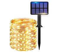 kolpop Luci Esterno Energia Solare, 12+2m 120 LED Catena Luminosa Solare, 8 Modalità Impermeabile Filo Luci da Esterno Solari Decorative per Giardino, Natale, Matrimonio, Caldo Bianco