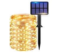 kolpop Luci Esterno Energia Solare, 22+2m 220 LED Catena Luminosa Solare, 8 Modalità Impermeabile Filo Luci da Esterno Solari Decorative per Giardino, Natale, Matrimonio, Caldo Bianco