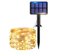 kolpop Luci Esterno Energia Solare, 6+2m 60 LED Catena Luminosa Solare, 8 Modalità Impermeabile Filo Luci da Esterno Solari Decorative per Giardino, Natale, Matrimonio, Caldo Bianco