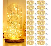 kolpop Stringa Luci Led a Batteria, 18 Pezzi Impermeabile Lucine Led Decorative a Batteria, 20 Led 2M Mini Led a Batteria per Interni Natalizi Matrimoni Feste Compleanno Decorazione