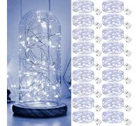kolpop Stringa Luci Led a Batteria, 18 Pezzi Impermeabile Lucine Led Decorative a Batteria, 2M Mini Led a Batteria per Interni Natalizi Matrimoni Feste Compleanno Decorazione