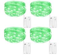 kolpop Stringa Luci LED a Batteria [4 Pezzi], Catena Luminosa 5m 50 LED con Filo Rame Ghirlanda Luminosa Lucine LED Decorative per Camere da Letto Giardino Casa Feste Natale Matrimonio (Verde)