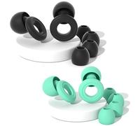KOLZEMV 2 set Tappi riutilizzabili super confortevoli per la riduzione del rumore pensati per sonno, concentrazione, viaggi e iperacusia, Protezione dell’udito flessibile, Regolabili, 24 dB SNR