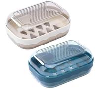 KOLZEMV 2pcs Portasaponetta, porta saponetta, porta sapone, porta saponetta solida da bagno,porta sapone da viaggio,impermeabile e Antigoccia,Scatola per Sapone Sigillata e Portatile,per Casa e Viaggi