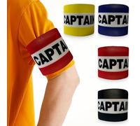 KOLZEMV 4 Pezzi fascia capitano calcio Fascia da Capitano Calcio Professionale Fascia da Capitano Calcio Elastico Regolabile Polsino Elastico Regolabile in Velcro per Bambini Adulti Sport Calcio