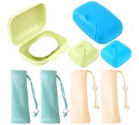 KOLZEMV 4PCS Portasapone solido da viaggio, porta saponetta, porta sapone da viaggio, portasapone da viaggio, porta sapone plastica per bagno, impermeabile a prova di perdite con coperchio