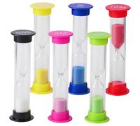 KOLZEMV 6 Pezzi Clessidra Timer, clessidra, clessidra bambini, Set Clessidra Sabbia Colorata, Timer a Clessidra, Clessidra Set, 30s/1 min/2 minuti/3 minuti /5 minuti/10 minuti, per Casa, Cucina
