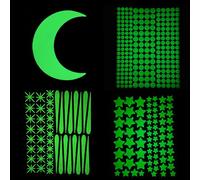 KOLZEMV Adesivi Luminosi 349PCS adesivi murali bambini, stelle luminose cameretta, Stelle Scure Autoadesivi per Bambini Adesivi Fluorescenti per la Decorazione del Soffitto della Cameretta dei Bambini