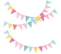 KOLZEMV Confezione da 3 bandierine compleanno bandierine triangolari Multicolori Festone Striscione Decorazione Natale Halloween Festa Compleanno Matrimonio Battesimo Laurea Pasqua Giardino
