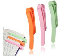 KOLZEMV Morsetto per segnalibro, 3 pezzi, colorato Bookmark per gli amanti della lettura, accessori per la lettura di libri in silicone, insegnanti, studenti, uomini e donne（verde, arancione e rosa）