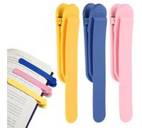 KOLZEMV Morsetto per segnalibro, 3 pezzi, colorato Bookmark per gli amanti della lettura, accessori per la lettura di libri in silicone, regali per vermi di libri, insegnanti, studenti, uomini e donne