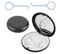 KOLZEMV Porta Apparecchio Denti, 1 Pezzi Porta Dentiera, con 2 Pezzi Strumenti di Rimozione Allineatore, Scatola per Protesi Dentale, Porta bite Dentale, Porta Protesi Dentale, Apparecchio Denti