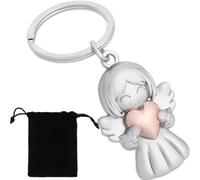 KOLZEMV Schutzengel Schlüsselanhänger Star mit Herz - Geschenk Schutzengel Glücksbringer - Engel Glücksbringer Schlüsselanhänger Liebe - Süßer Engel mit Herz als Geschenkidee für Freundin