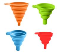 KOLZEMV Set di 4 Imbuti Pieghevoli, imbuto, imbuto per marmellata, imbuto cucina, Imbuto Pieghevole in Silicone Multifunzione Portatile Imbuto Cucina per Trasferimento Liquidi(S/M/L/XL)