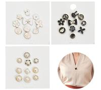 KOLZEMV Spille a Bottone, 30 Pezzi Bottoni da Donna a Spillo, spille gioiello per vestiti, Camicia da Donna Spilla Bottoni, Spille di Sicurezza a Bottone,Accessorio Invisibile per Camicia,Senza Cucire