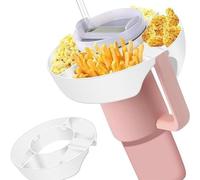 KOLZEMV Stanley Cup 30 oz/40 oz Ciotola per Spuntini, Riutilizzabile grande capacità Stanley Cup 30 oz/40 oz Nonpareil Snack Tray, Anello non pareil Stanley Cup Accessory (Bianco)
