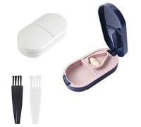 KOLZEMV Tagliapillole, 2 Pezzi Separatore di Pillole Portatile con Lama per Pillole Piccole e Pillole Grandi, Taglia le Pastiglie Facilmente, Taglia Pillole per Anziani, Bambini, Animali, Viaggi