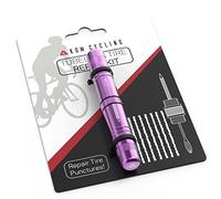 KOM Kit Riparazione Pneumatici Senza Camera d’Aria (tubeless) Ciclismo - 8 Colori! Ripara Fori in Pneumatici per Mountain Bike e Bici da Strada. Forcella e Alesatore per Riparazione Pneumatici