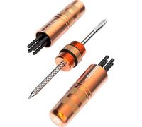 KOM Kit Riparazione Pneumatici senza camera d’aria (tubeless) Ciclismo - 8 colori! Ripara Fori in Pneumatici per Mountain Bike e Bici da Strada. Forcella e Alesatore per Riparazione Pneumatici Orange