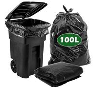KOMABLEN 50 Sacchi Sacchetti Spazzatura 100L, Neri Sacchi Spazzatura Grandi, HDPE Antiforo Buste Spazzatura, Antistrappo Sacchi Immondizia 80x120cm per Casa, Cucina, Giardino