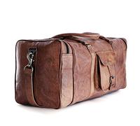Komal s Passion Leather - Borsone da viaggio grande in pelle, 81,3 cm, per palestra, sport, pernottamento e weekend, Marrone, 32 inch