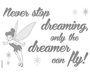 Komar 14001h Disney Never Stop Dreaming Freestyle Deco Sticker-grigio (11 pezzi)