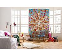 Komar 4-969 184 x 254 cm, "Happiness", motivo floreale, Carta da parati, colore: rosa (Confezione da 4)