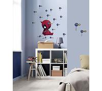 Komar Adesivo da Parete Marvel Deadpool Shootout - 50 x 70 cm (Larghezza x Altezza) - 19 Pezzi - Deco-Adesivi da Parete, Decorazione da Parete, cameretta dei Bambini - 14113h