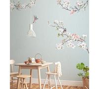 Komar Apple Bloom LJX5-001 - Carta da parati in tessuto non tessuto, dimensioni: 250 x 250 cm (larghezza x altezza), per soggiorno, decorazione da parete, camera da letto, fiori di ciliegio, uccello